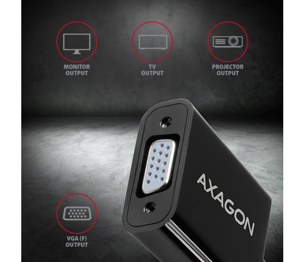 Axagon RVD-VGN, DisplayPort - VGA adapter, FullHD, 1920*1200 - 1353450 - zdjęcie 5